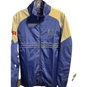 NFL Team Apparel Reebok Men’s L Indianapolis Colts Full Zip Windbreaker Jacket